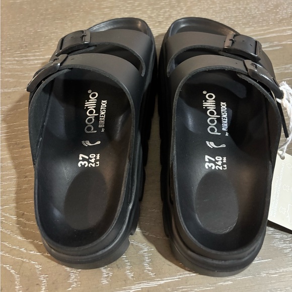 Black Leather Arizona Chunky Birkenstock Size 6 - Picture 5 of 9